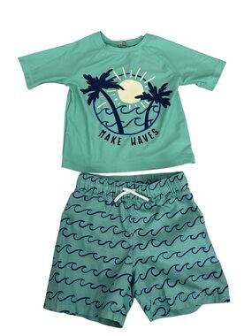 Old Navy Mint Green "Make Waves" Kids Set